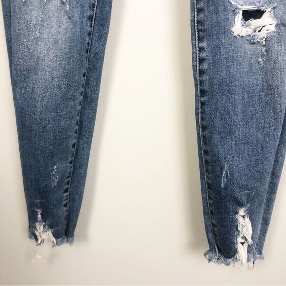 KANCAN | Distressed Leopard Animal Print Stretch Skinny Jeans Women’s Size 3/25 - Picture 9 of 13